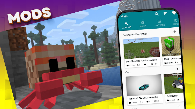 Mods, maps skins for Minecraft screenshot